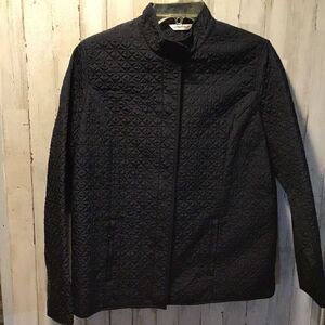 Jacket by Laura, Ashley quilted black size small zip up